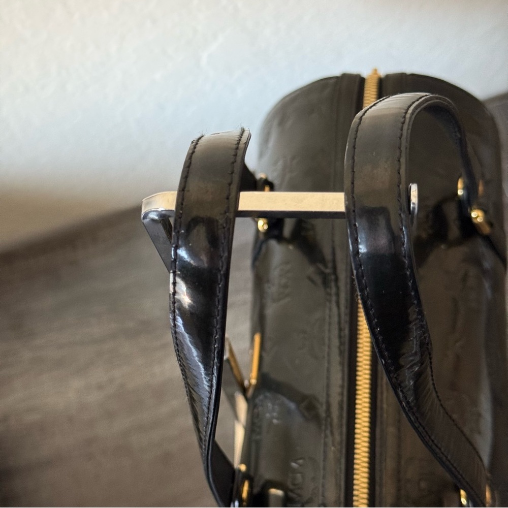 🤎MCM RARE PATENT LEATHER PAPILLON BAG/ DARK BROWN🤎 - Picture 5 of 13